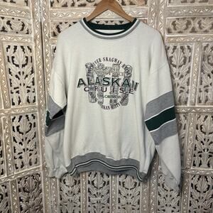 Vintage Royal Caribbean Sweatshirt Mens L 90s Cruise Alaskan Graphic Crewneck